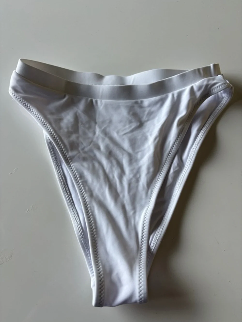 White High-Cut Bikini Bottom